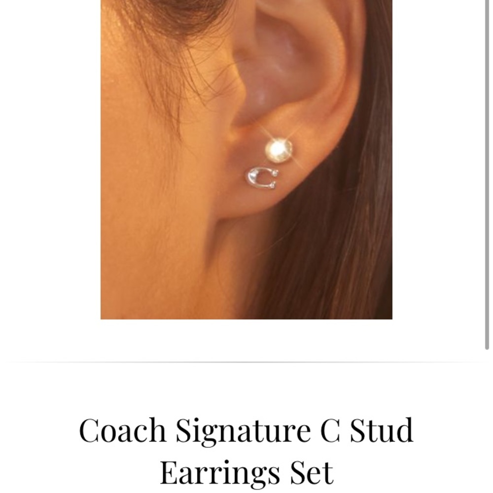 Coach Signature C Stud Earrings Set